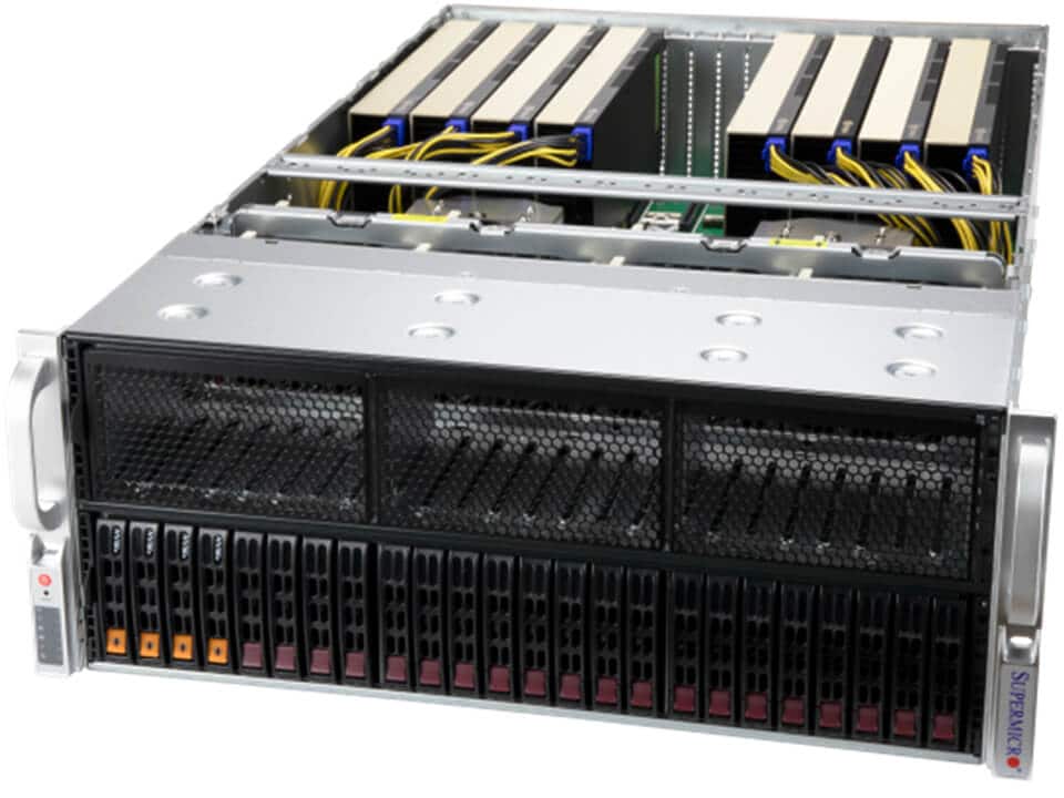 Supermicro AS-4125GS-TNRT 4U GPU server, front angled view