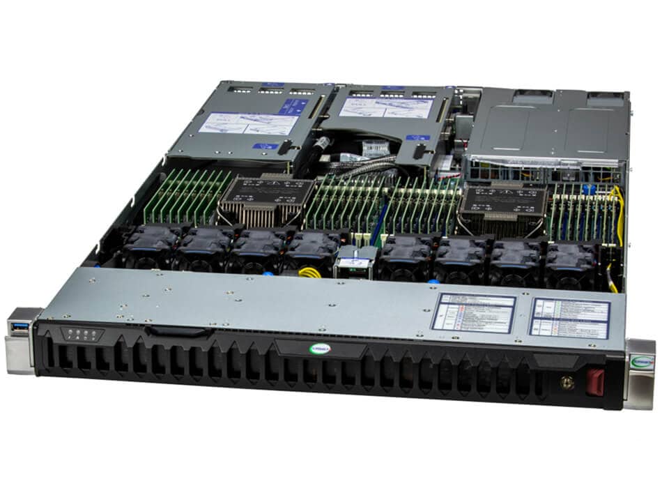 Supermicro SYS-121H-TNR 1U server, front angled view