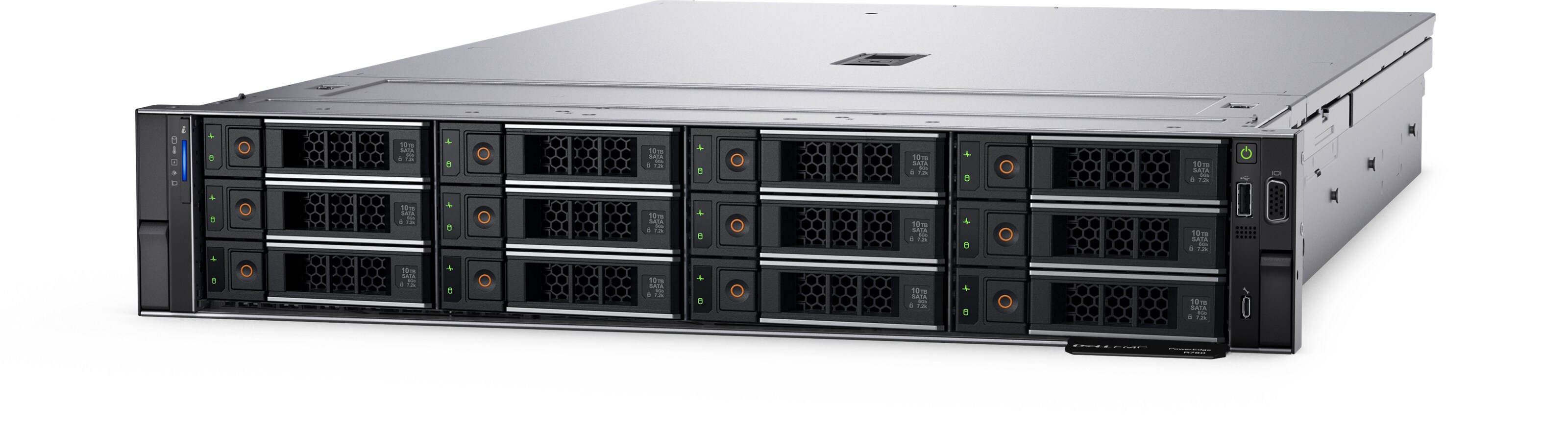Dell PowerEdge R750 2U rack server, front view