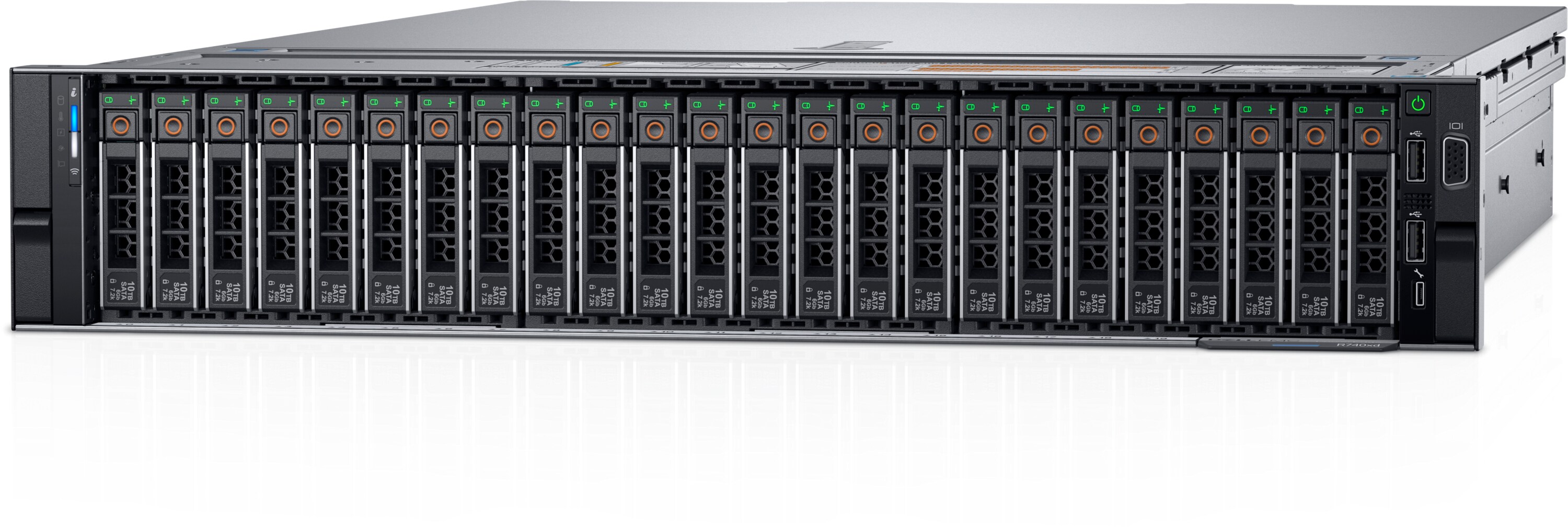 Dell PowerEdge R740xd 2U rack server, front view