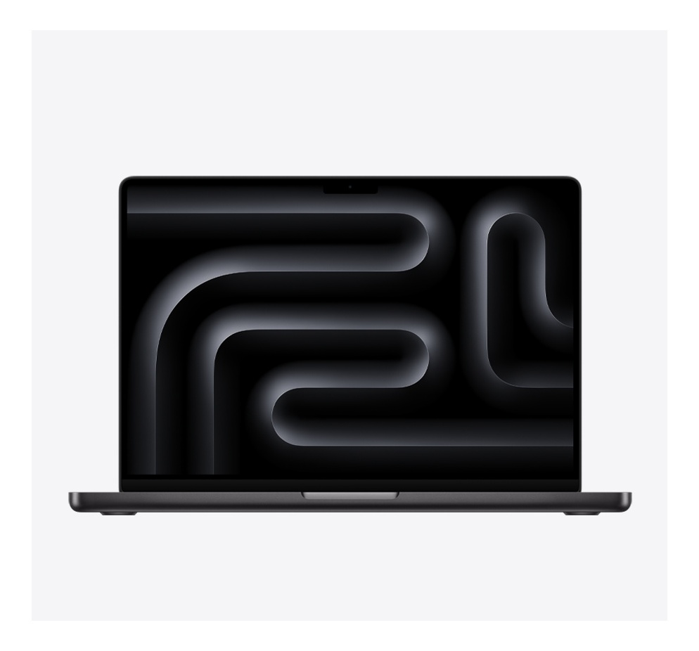 Apple MacBook Pro 14-inch in Space Black, open front view