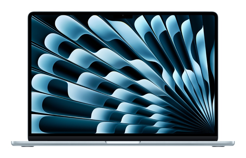 Apple MacBook Air 15-inch in Sky Blue, open front view
