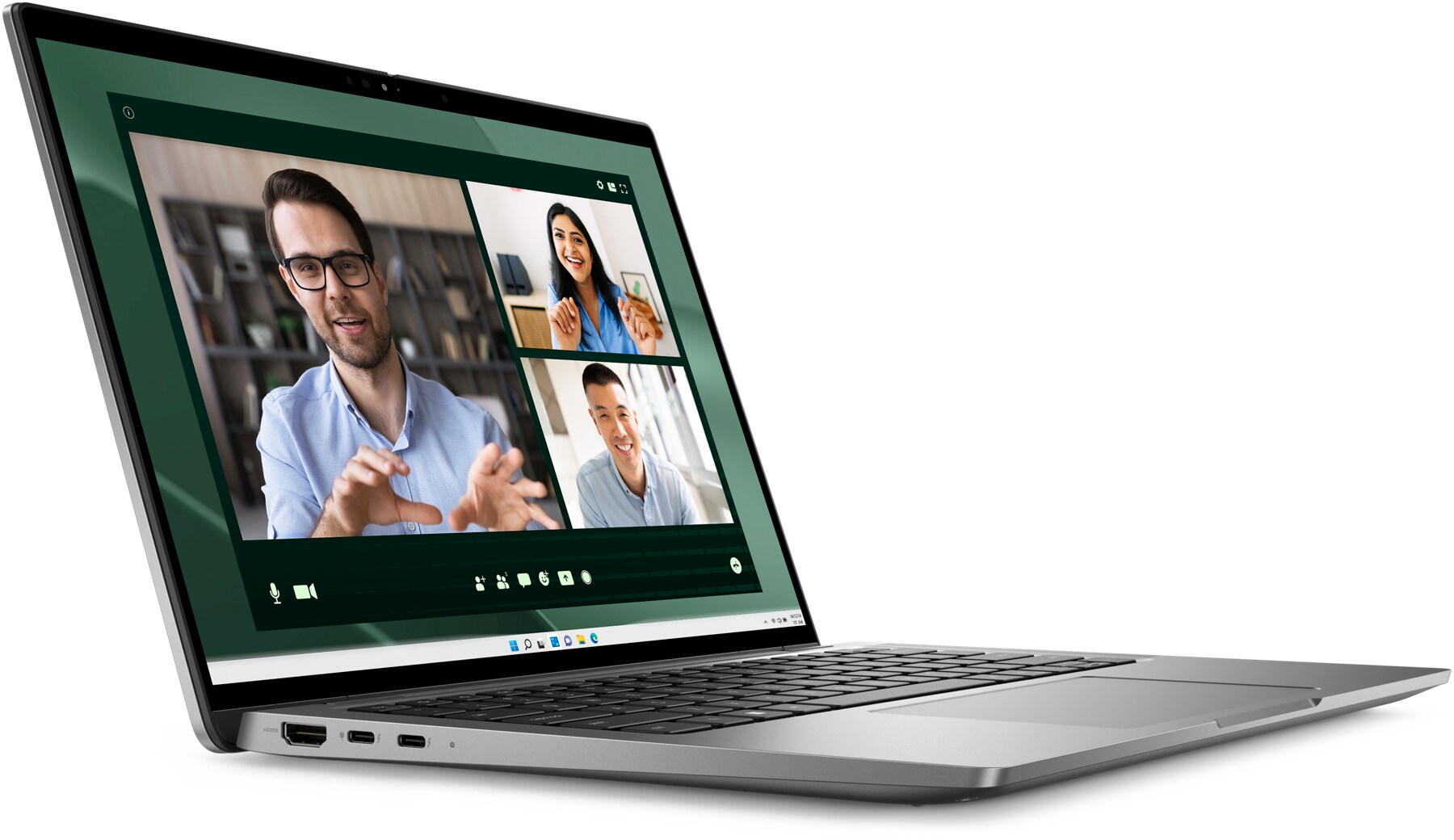 Dell Latitude 7450 business laptop, open three-quarter view