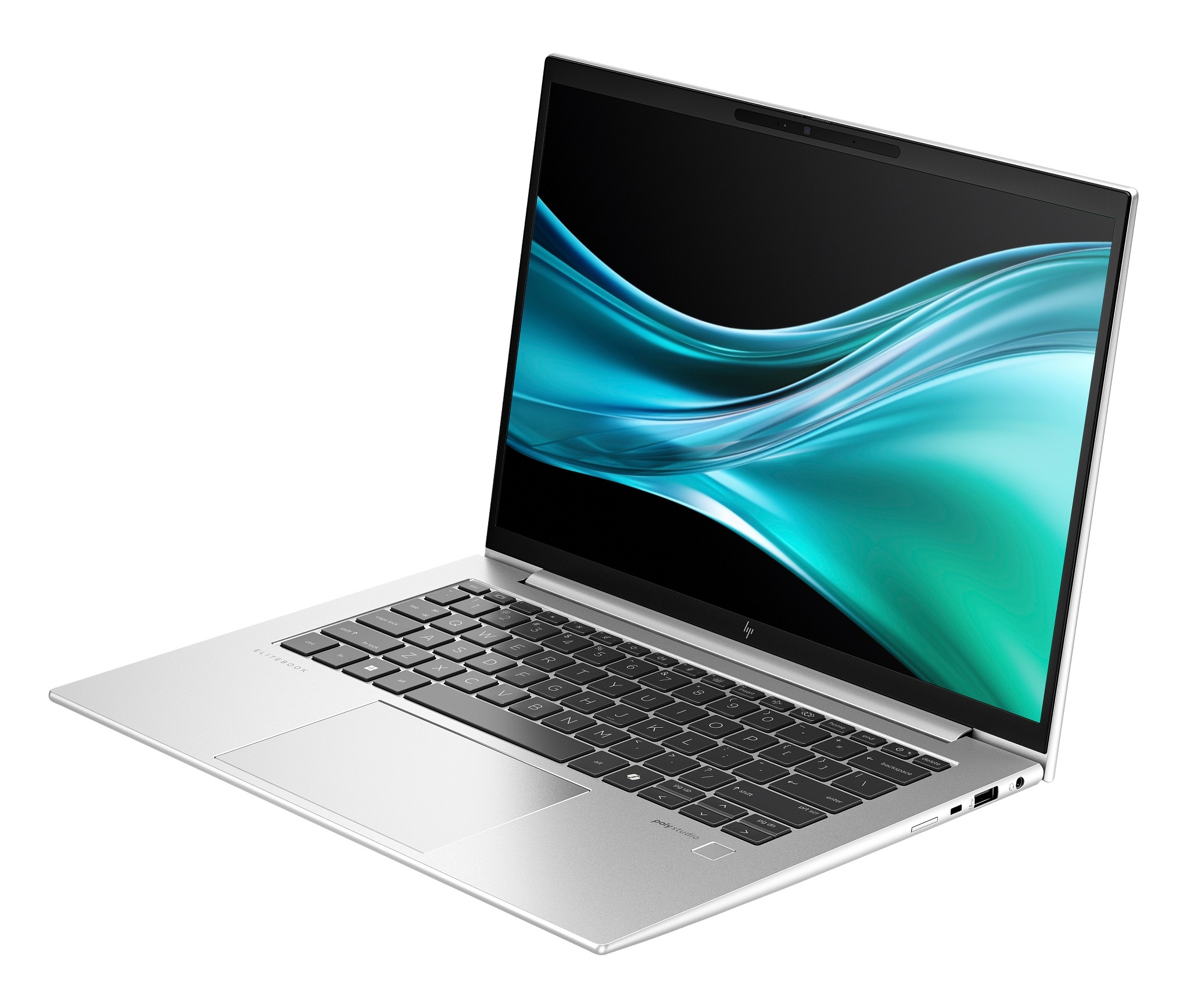 HP EliteBook 840 G11 business laptop, open three-quarter view