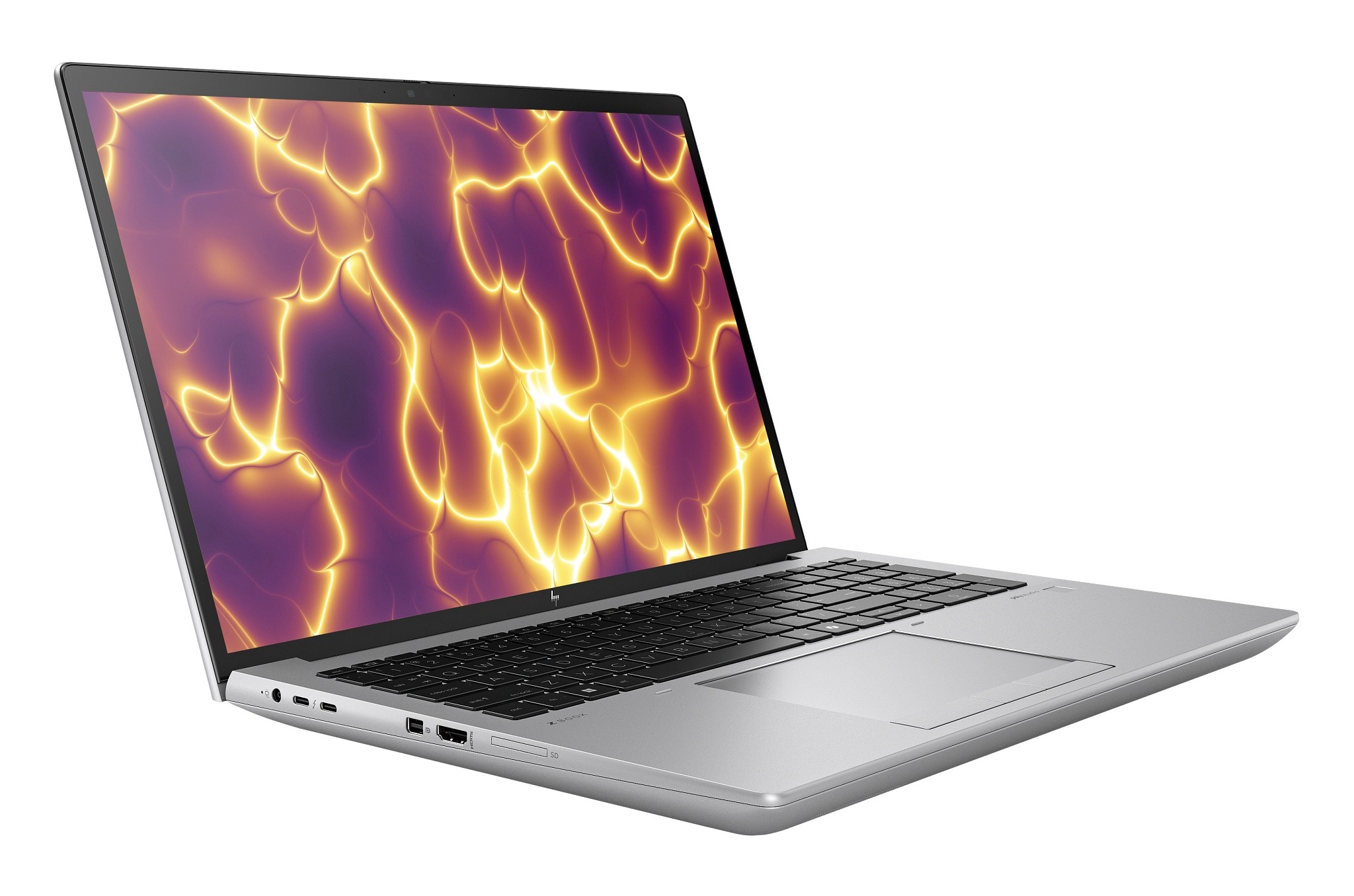 HP ZBook Fury 16 G11 mobile workstation, open three-quarter view