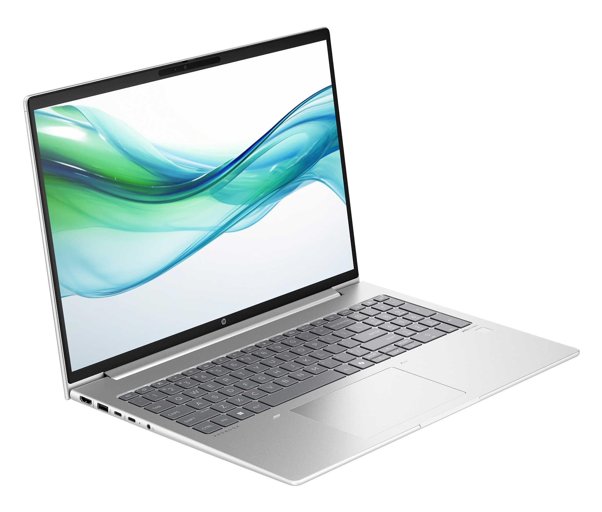 HP ProBook 460 G11 business laptop, open three-quarter view